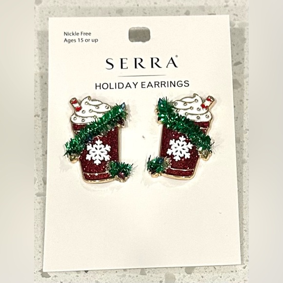 Serra Accessories - Aldi Serra Hot Cocoa Christmas Holiday Earrings